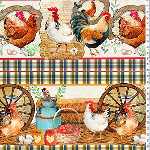 TRICOLINE DIGITAL 100% ALGODÃO ESTAMPADA BARRADO COZINHA E GOURMERT 0,55cm x 1,50m | PAN10C01