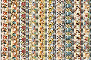 TRICOLINE DIGITAL 100% ALGODÃO ESTAMPADA BARRADO COZINHA E GOURMERT 0,55cm x 1,50m | PAN10C01