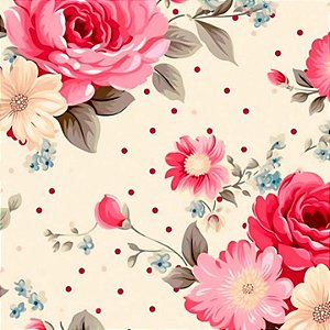 TRICOLINE DIGITAL 100% ALGODÃO ESTAMPADA 3D FLORAL 0,50cm X 1,50m | CMC00037