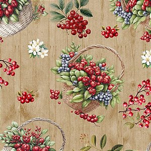 TRICOLINE DIGITAL 100% ALGODÃO ESTAMPADA 3D FRUTAS 0,50cm x 1,50m | CMC00036