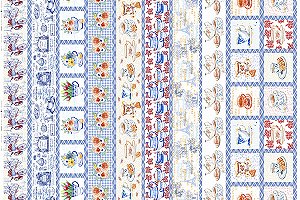 TRICOLINE DIGITAL 100% ALGODÃO ESTAMPADA  BARRADO COZINHA E GOURMET 0,55cm x 1,50m | ST002C01