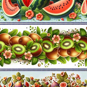 TRICOLINE DIGITAL 100% ALGODÃO ESTAMPADA BARRADO 3D FRUTAS E LEGUMES 0,55cm x 1,50m | 93152C01