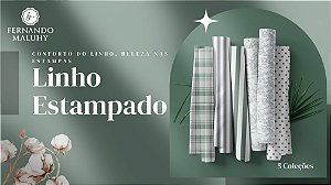 TECIDO LINHO ESTAMPADO LISTRADO M 0,50cm x 1,50m | LE000008