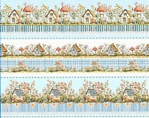 TRICOLINE DIGITAL 100% ALGODÃO BARRADO ESTAMPADA COGUMELOS 0,55cm x 1,50m | 93378C01