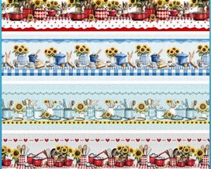 TRICOLINE DIGITAL 100% ALGODÃO BARRADO ESTAMPADA COZINHA GOURMET 0,55cm x 1,50m | 93381C01