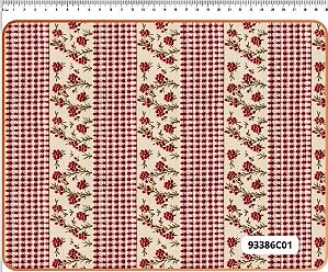 TRICOLINE DIGITAL 100% ALGODÃO FAIXAS ESTAMPADAS FLORES | XADREZ 0,55cm X 1,50m | 93386C01