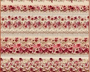TRICOLINE DIGITAL 100% ALGODÃO ESTAMPADA BARRADO 3D FLORES 0,55cm x 1,50m | CMC00087