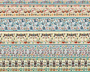 TRICOLINE DIGITAL 100% ALGODÃO ESTAMPADA BARRADO PASCOA  0,55cm x 1,50m | P0009C01