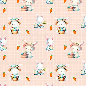 TRICOLINE DIGITAL 100% ALGODÃO ESTAMPADA ANIMAIS PASCOA   0,50cm  X 1,50m |  P0026C01