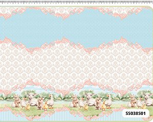 SARJA DIGITAL 100% ALGODÃO ESTAMPADA PASCOA 3D IMPERMEÁVEL 0,50cm X 1,70m | SS038S01