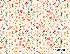 TECIDO TRICOLINE DIGITAL 100% ALGODÃO  ESTAMPADO TINY FLOWERS 0,50cm X 1,50m | 93321C01E