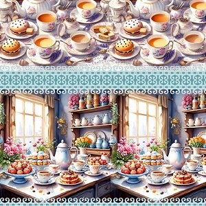 TRICOLINE DIGITAL 100% ALGODÃO BARRADO ESTAMPADA COZINHA GOURMET 0,50cm x 1,50m | 93366C01