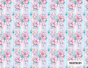 TECIDO TRICOLINE DIGITAL 100% ALGODÃO  ESTAMPADO  FLORAL PEACE 0,50cm X 1,50m | 93373C01