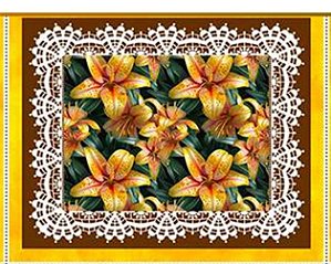 SARJA DIGITAL 100% ALGODÃO ESTAMPADA FLORAL AMERICANO 3D [3 PEÇAS] 0,50cm X 1,70m | JS056S01