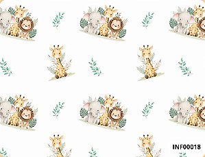 TECIDO TRICOLINE DIGITAL 100% ALGODÃO ESTAMPADO INFANTIL SAFÁRI 0,50cm X 1,50m | INF00018