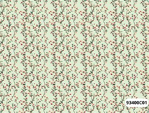 TRICOLINE DIGITAL 100% ALGODÃO ESTAMPADA 3D RAMINHOS COM FLORES 0,50cm X 1,50m | 93400C01