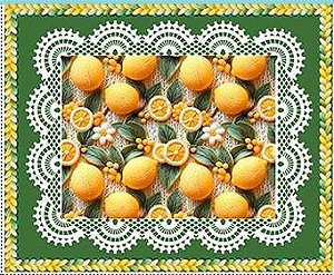 SARJA DIGITAL 100% ALGODÃO ESTAMPADA LIMÃO AMERICANO TEXTURA CROCHET 3D [3 PEÇAS] 0,50cm X 1,70m | JS054S01