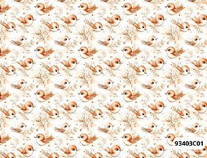 TRICOLINE DIGITAL 100% ALGODÃO ESTAMPADA  PASSAROS 0,50cm X 1,50m | 93403C01