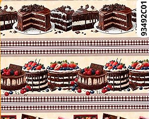 TRICOLINE DIGITAL 100% ALGODÃO BARRADO ESTAMPADA COZINHA GOURMET 0,55cm x 1,50m | 93492C01