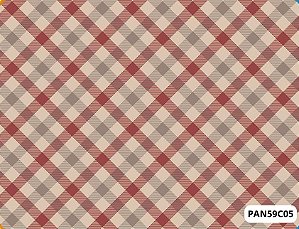 TRICOLINE DIGITAL 100% ALGODÃO ESTAMPADA XADREZ ENVIESADO 0,50cm X 1,50m | PAN59C05