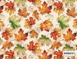 TRICOLINE DIGITAL 100% ALGODÃO ESTAMPADA FOLHAS 0,50cm x 1,50m | 93502C01