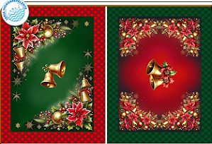 SARJA DIGITAL 100% ALGODÃO  ESTAMPADA | JOGO AMERICANO [ 4 PEÇAS ] NATAL 55cm x 1,70m | CH000154