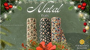 TRICOLINE DIGITAL 100% ALGODÃO ESTAMPADA NATAL BOLA VINTAGE 0,50cm x 1,50m | CH000173