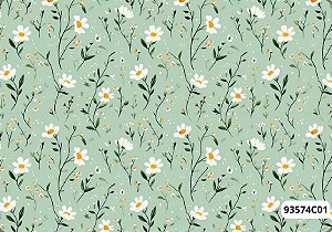 TRICOLINE DIGITAL 100% ALGODÃO ESTAMPADA FLORAL MARGARIDAS PEQUENAS 0,50cm x 1,50m | 93574C01