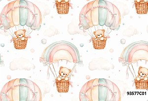 TRICOLINE DIGITAL 100% ALGODÃO ESTAMPADA  ANIMAIS URSO 0,50cm X 1,50m | 93577C01