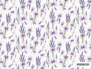 TRICOLINE DIGITAL 100% ALGODÃO ESTAMPADA FLORAL LAVANDA E LAÇOS  0,50cm x 1,50m | 93508C01