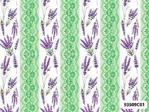 TRICOLINE DIGITAL 100% ALGODÃO ESTAMPADA  LAVANDA EM TEXTURA E LISTRAS 0,50cm x 1,50m | 93509C01