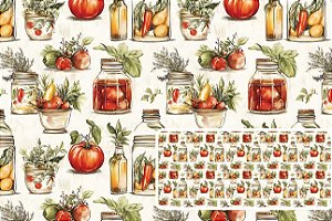 TRICOLINE DIGITAL 100% ALGODÃO ESTAMPADA BARRADO  FRUTAS E LEGUMES 0,50cm x 1,50m | 93654C01