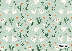 TRICOLINE DIGITAL 100% ALGODÃO ESTAMPADA CORAÇÕES 0,50cm x 1,50m | 93573C01