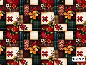 TECIDO TRICOLINE DIGITAL 100% ALGODÃO  ESTAMPADO FLORAL PETCHWORK 0,50cm X 1,50m | 93557C01