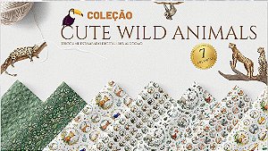 TECIDO TRICOLINE DIGITAL 100% ALGODÃO ESTAMPADO SELVA FOFA ANIMAIS 0,50cm X 1,50m | 93468C01