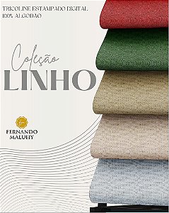 TRICOLINE DIGITAL 100% ALGODÃO ESTAMPADA TEXTURA LINHO 0,50cm X 1,50m | 93648C05