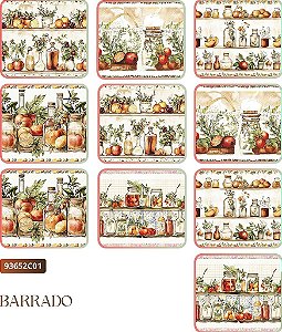 TRICOLINE DIGITAL 100% ALGODÃO BARRADO ESTAMPADA COZINHA GOURMET 0,55cm x 1,50m | 93652C01