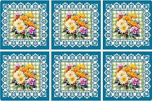 TRICOLINE DIGITAL 100% ALGODÃO ESTAMPADA ALMOFADAS DE PRIMAVERA 3PEÇAS 0,49cm x 1,50m | JS068C01