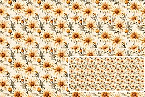 TRICOLINE DIGITAL 100% ALGODÃO ESTAMPADA 3D FLORAL DAISIES 0,50cm x 1,50m | 93678C01