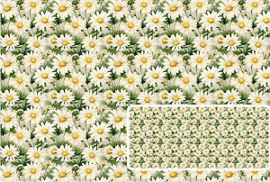 TRICOLINE DIGITAL 100% ALGODÃO ESTAMPADA 3D FLORAL DAISIES 0,50cm x 1,50m | 93679C01