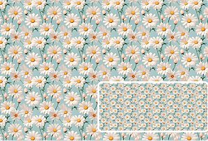TRICOLINE DIGITAL 100% ALGODÃO ESTAMPADA 3D FLORAL DAISIES 0,50cm x 1,50m | 93680C01