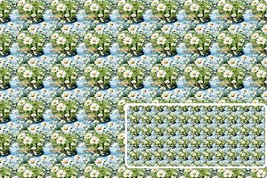 TRICOLINE DIGITAL 100% ALGODÃO ESTAMPADA 3D FLORAL DAISIES 0,50cm x 1,50m | 93683C01