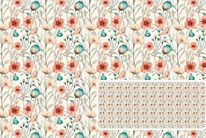 TECIDO TRICOLINE DIGITAL 100% ALGODÃO ESTAMPADO FLORAL MIUDO 0,50cm X 1,50m | 93704C01