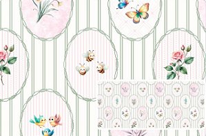 TECIDO TRICOLINE DIGITAL 100% ALGODÃO ESTAMPADO PROVENCE BABY 0,50cm X 1,50m | 93781C01