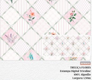 TECIDO TRICOLINE DIGITAL 100% ALGODÃO ESTAMPADO PROVENCE BABY 0,50cm X 1,50m | 93783C01