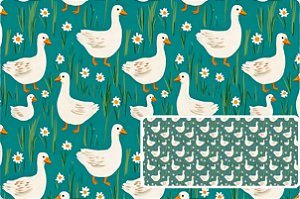 TRICOLINE DIGITAL 100% ALGODÃO ESTAMPADA  ANIMAIS GANSO 0,50cm X 1,50m | 93720C01