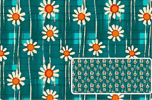 TRICOLINE DIGITAL 100% ALGODÃO ESTAMPADA  MARGARIDA MEDIA 0,50cm X 1,50m | 93722C01