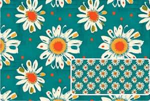 TRICOLINE DIGITAL 100% ALGODÃO ESTAMPADA  MARGARIDA GRANDE 0,50cm X 1,50m | 93721C01
