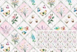 TECIDO TRICOLINE DIGITAL 100% ALGODÃO ESTAMPADO PROVENCE BABY 0,50cm X 1,50m | 93782C01