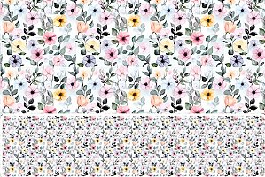 TRICOLINE DIGITAL 100% ALGODÃO ESTAMPADA FLORES EM PATCH 0,50cm X 1,50m | 93711C01